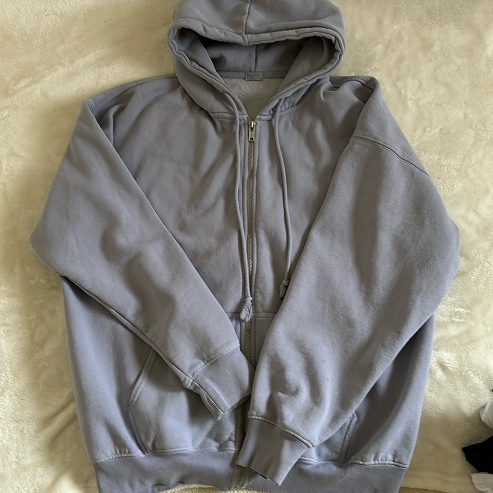 oversized light purple brandy melville zip up